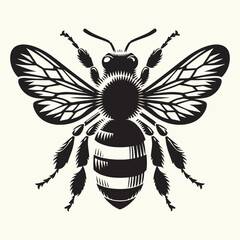 Honey Bee Silhouette Vector Illustration Design
