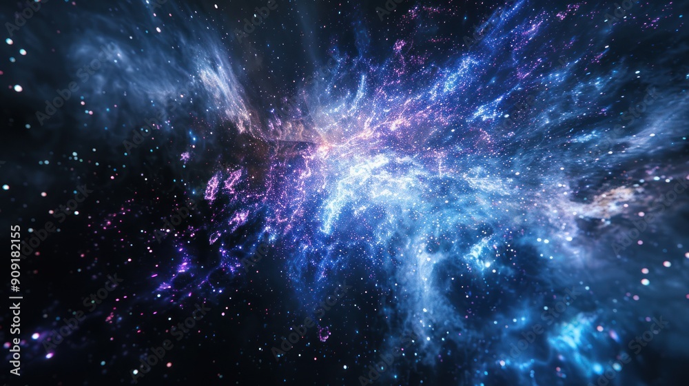 Wall mural abstract representation of space discovery through cosmic visuals and astronomical data