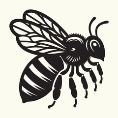 Honey Bee Silhouette Vector Illustration Design