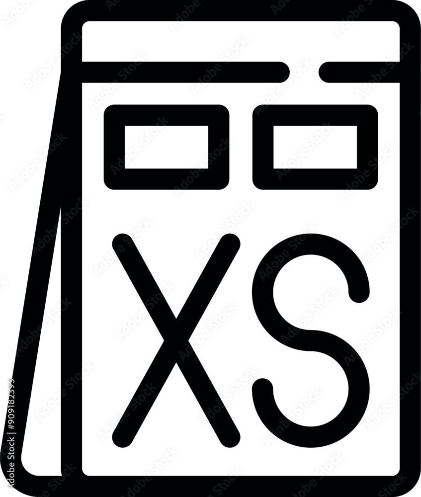 Poster simple notepad icon representing the extra small size of a design or sketch