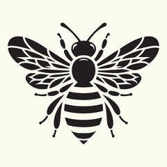 Honey Bee Silhouette Vector Illustration Design