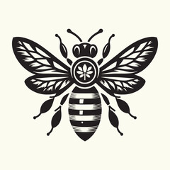 Honey Bee Silhouette Vector Illustration Design