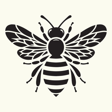 Honey Bee Silhouette Vector Illustration Design