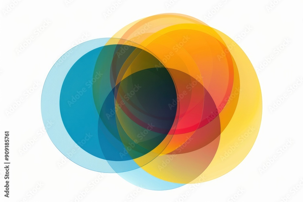 Poster simple illustration of two concentric circles on a white background