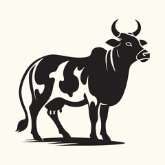 Indian Cow Silhouette Vector Illustration Design