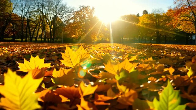 Autumn leaves in the park