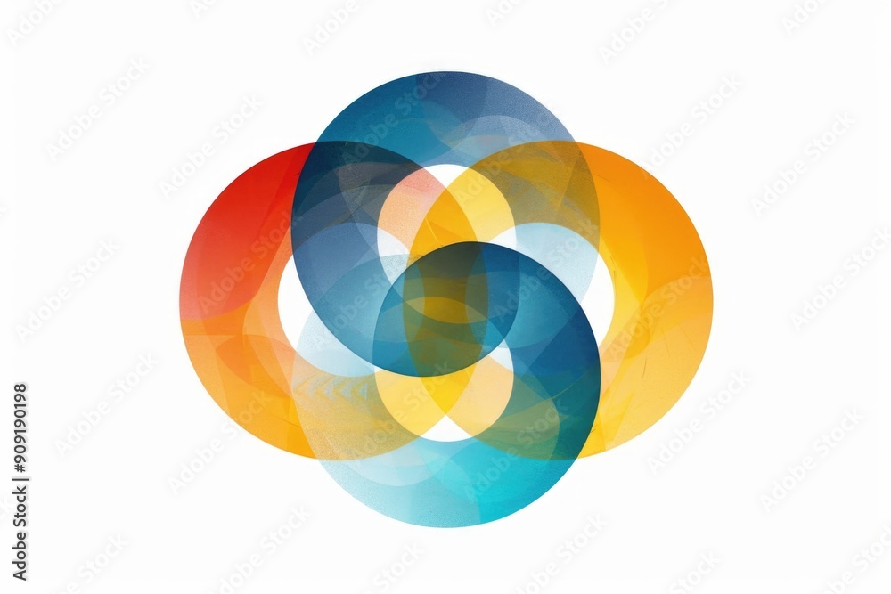 Aufkleber a colorful abstract design featuring circles on a white background