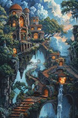 Obraz premium Stone Castles in the Clouds