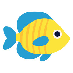 Fish isolated on white background. Vector flat illustration