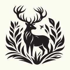 Deer Animal Silhouette Vector Illustration Design