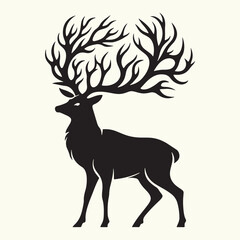 Deer Animal Silhouette Vector Illustration Design