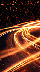 Fototapeta premium A blurry orange line with a lot of dots in the background