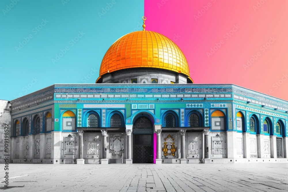 Poster A photo of a building with a distinctive dome on its roof, suitable for use in architectural or historical contexts