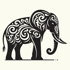 Elephant Animal Silhouette Vector Illustration Design