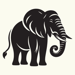 Obraz premium Elephant Animal Silhouette Vector Illustration Design