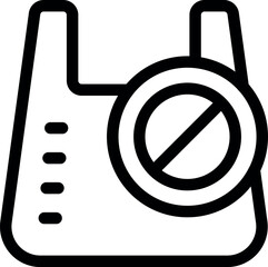 Icon of a plastic bag with a no symbol representing the fight against pollution