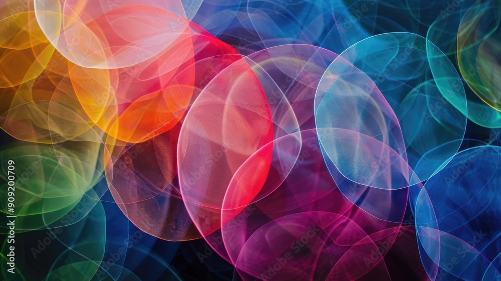 Poster a close-up shot of a group of colorful circles