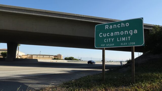 Rancho Cucamonga California Public Welcome Sign