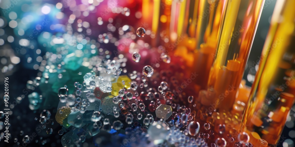 Poster a close-up view of a cluster of water bubbles