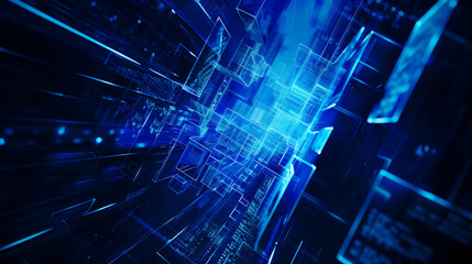 Minimalistic abstract geometric textures, technological web, Technology network backgroung, deep blue color