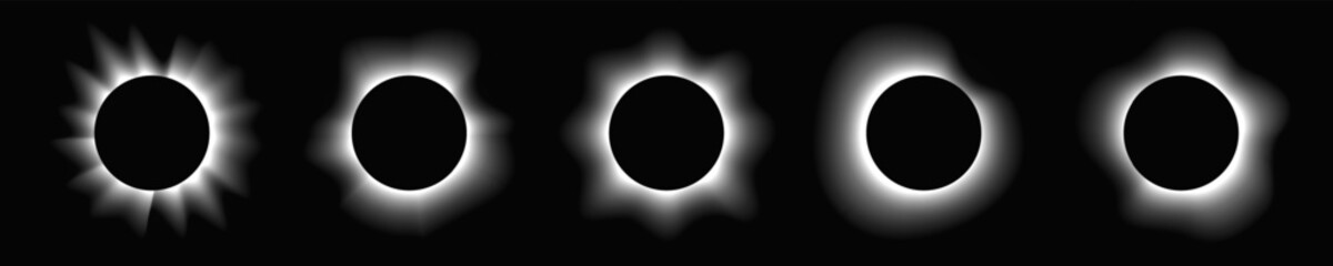 Set of circle illuminate light frames