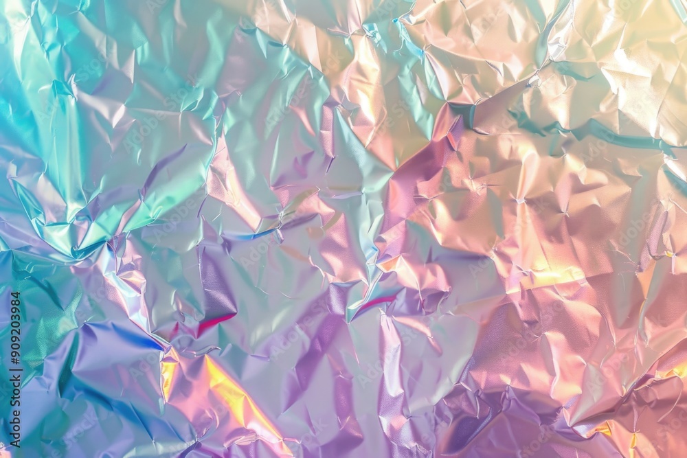 Poster Close-up shot of a sheet of tin foil, with subtle texture and reflection