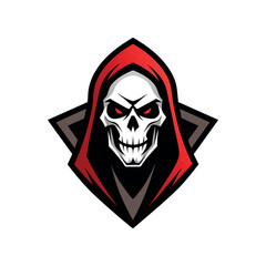 Grim Reaper Skull Logo Vector Illustration, Grim reaper logo for your design