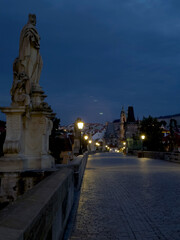 Obraz premium Prague Charles Bridge before sunrise