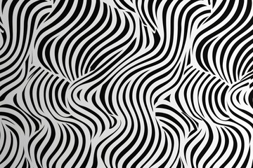 A close-up shot of a black and white pattern of wavy lines, suitable for use in design or art projects