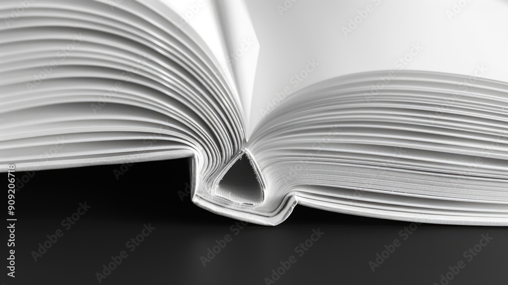 Poster a close-up of an open book on a table