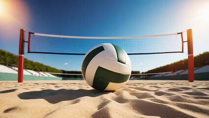 Volleyball net on the beach