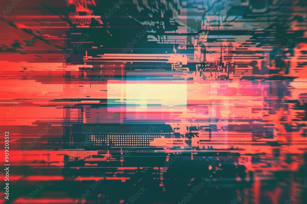 Poster abstract image featuring a red and blue background
