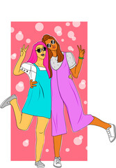 vector friends illustration