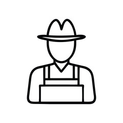 black farmer icon vector with white background