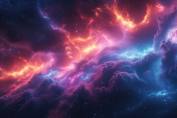 Fototapeta premium Cosmic Storm: A Celestial Display of Light and Color