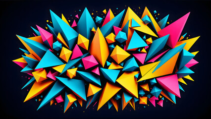 Obraz premium Generative Chaos in Neon Harmony XI