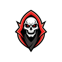 Grim Reaper Skull Logo Vector Illustration, Grim reaper logo for your design