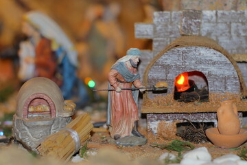 panadero horno figura navidad pesebre 