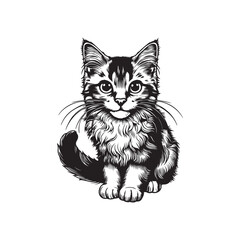 Cat Silhouette Vector Illustration