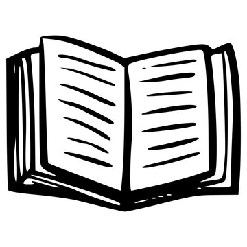 recommend clip art: open book hand drawn outline illustration