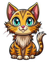 Obraz premium cat vector colorful t-shirt design,cat transparent background printable svg design