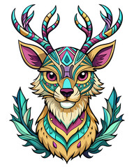 Naklejka premium deer vector colorful t-shirt design,deer transparent background printable svg design