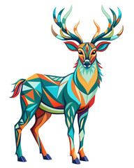 Fototapeta premium deer vector colorful t-shirt design,deer transparent background printable svg design