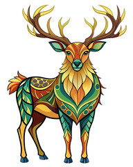 Fototapeta premium deer vector colorful t-shirt design,deer transparent background printable svg design