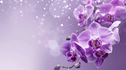 Obraz premium Purple Orchids with Sparkling Background