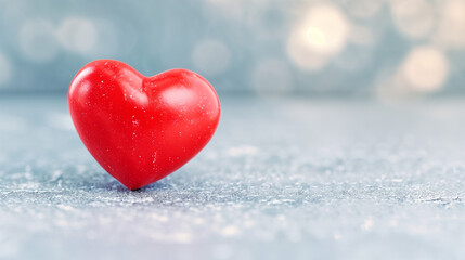 Fototapeta premium Heart Symbol of Love and Emotion. Vibrant Red Heart on a Soft Focus Background. Romantic and Heartfelt Imagery for Celebrating Love