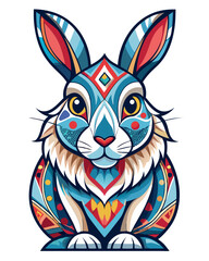 Fototapeta premium rabbit vector colorful t-shirt design,rabbit transparent background printable svg design