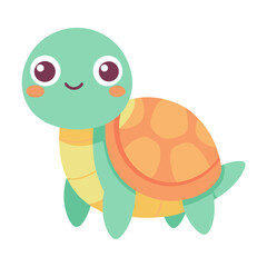 Turtle, cute animal vector, suitable for kids, education, edutainment, fabric, wallpaper, apparel.