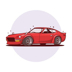 red sports car isolated