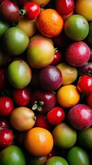 Colorful Display of Fresh Exotic Fruits on a Natural Organic Surface Under Bright Light